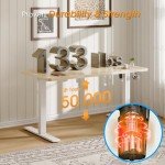 Flamaker Height Adjustable Electric Standing Desk - Beige