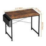 Modern Writing Desk with Storage Bag and Hook