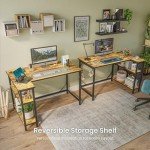 Compact L Shaped Desk with Power Outlets & Storage