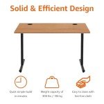 Beech and Black Frame Office Computer Desk