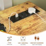 Compact L Shaped Desk with Power Outlets & Storage