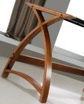 Jual Helsinki Curved Walnut and Black Glass Desk