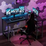 L Shaped Desk with Storage Shelf for Home Office