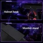 L-Shaped Black Gaming Desk with Monitor Stand