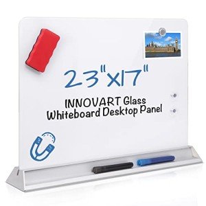 Magnetic Glass Desktop Dry Erase Board 23”x17”