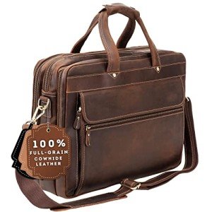 Luxorro Full Grain Leather Briefcase for Executives
