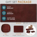 Elizo Full-Grain Leather Desk Mat Set