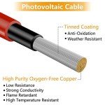 PHITUODA Solar Panel Extension Cable, 10 AWG, 1.5m