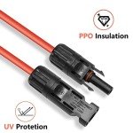 PHITUODA Solar Panel Extension Cable, 10 AWG, 1.5m