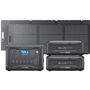 BLUETTI AC300 Solar Generator with 2 Batteries & Panels