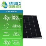 Nature's Generator 100W Solar Panel & 50ft Cable