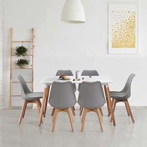White Rectangular Dining Table and Chair Set