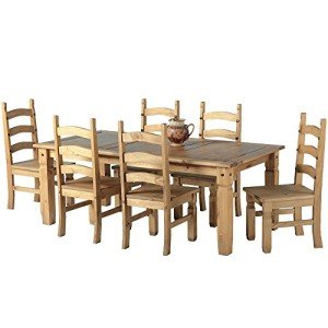 Corona 6' Dining Table with 6 Chairs Set