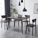 Blake Metal and Wood Dining Table Set with Chairs