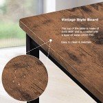 Rustic Brown Dining Table Set with Chairs and Bench