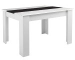 Modern White & Black Dining Table Set with Chairs