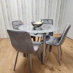Round Glass Dining Table with Storage & 4 Chairs