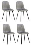 Velvet Dune Grey Dining Chairs with Metal Legs