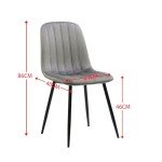 Velvet Dune Grey Dining Chairs with Metal Legs