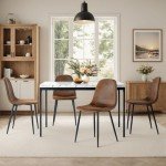 Set of 4 Soft Dining Chairs with Metal Legs