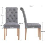 Set of 2 Dark Gray Upholstered Dining Chairs