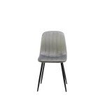 Velvet Dune Grey Dining Chairs with Metal Legs