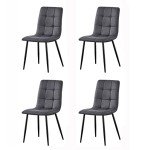 Set of 4 Faux Leather Dining Chairs