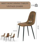 Set of 4 Soft Dining Chairs with Metal Legs