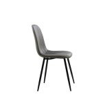 Velvet Dune Grey Dining Chairs with Metal Legs