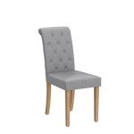 Set of 2 Dark Gray Upholstered Dining Chairs