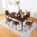 Set of 4 Soft Dining Chairs with Metal Legs
