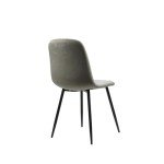 Velvet Dune Grey Dining Chairs with Metal Legs