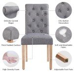 Set of 2 Dark Gray Upholstered Dining Chairs