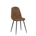 Set of 4 Soft Dining Chairs with Metal Legs