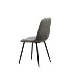 Velvet Dune Grey Dining Chairs with Metal Legs