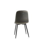 Velvet Dune Grey Dining Chairs with Metal Legs