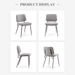 Stylish Grey Upholstered Dining Chairs, Set of 2
