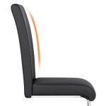 Set of 2 Black Faux Leather Dining Chairs