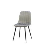 Velvet Dune Grey Dining Chairs with Metal Legs