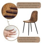 Set of 4 Soft Dining Chairs with Metal Legs