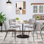 Stylish Grey Upholstered Dining Chairs, Set of 2