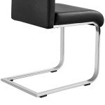Set of 2 Black Faux Leather Dining Chairs