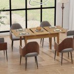 Extendable Wooden Dining Table for 6-8 People