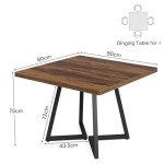 Rustic Brown Industrial Dining Table for 4