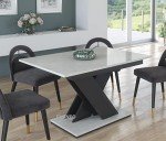 Extendable White Marble Effect Dining Table 120-160cm