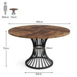 Tribesigns Rustic Round Dining Table for 4-6