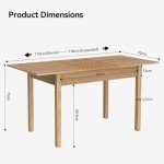 Extendable Wooden Dining Table for 6-8 People