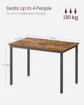 VASAGLE Rustic Dining Table for 4 People