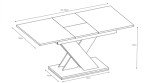 Extendable White Marble Effect Dining Table 120-160cm