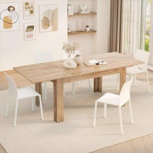 Mobili Fiver Easy Extendable Dining Table, Oak